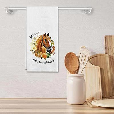 Just a Girl Who Loves Horses Kitchen Towels & Tea Towels, Dish Cloth Flour  Sack Hand