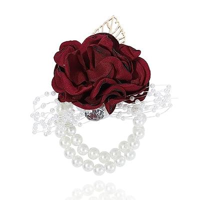 6Pcs Small Red Rose Hair clip - Large Bobby Pins for Thick Hair Flower Pins  Wedding Hair Accessories for Women - Rose Flower Hair Clips for Women's