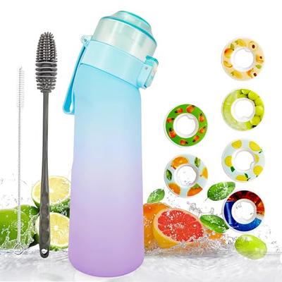 Cirkul Plastic Water Bottle Starter Kit with Blue Lid 22oz & 2 Flavor Cartridges