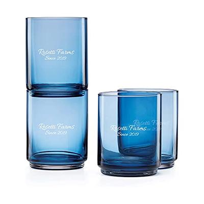 Lenox Personalized Tuscany Stackable Tall Blue Everyday Drinking Glasses,  Set of 4 Custom Engraved Stacking Blue Glasses for Water, Juice, Soda and  More - Yahoo Shopping