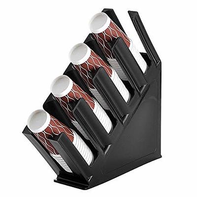 Paper Cup and Lid Holder Organizer Cup Dispenser Countertop, 4 Compartment  Disposable Coffee Cup Dispenser Plastic Cup Storage Organizer for Breakroom