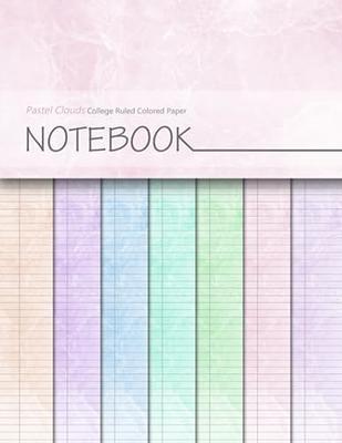 Pastel Clouds College Ruled Colored Paper Notebook: Blank Lined Journal  With Colorful Decorative Pages For Journaling, Writing, Crafting,  Scrapbooking - Yahoo Shopping