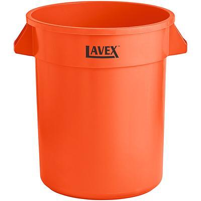 Lavex 32 Gallon Orange Round High Visibility Commercial Trash Can