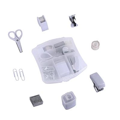 LD Blue Mini Office Supply Kit Portable Case with Scissors, Paper Clips, Tape Dispenser, Pencilener, Stapler & Staple Remover