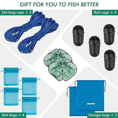  4 Pack Fishing Bait Trap Crab Trap Minnow Trap Crawfish Trap  Lobster Trap Crayfish Shrimp Trap Net Portable Collapsible Fishing Traps