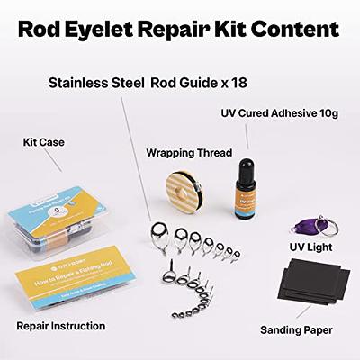 OJYDOIIIY Fishing Rod Eyelet Repair Kit Complete, Emergency Quick-Fix Fishing  Pole Eyes Replacement Kit with Stainless Steel Guides for Spinning/Casting  Rod - Yahoo Shopping