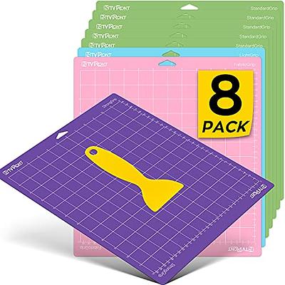 Cutting Mat for Cricut Maker/Explore Air 2/Air/One, 5 Pack Cutting Mat 12x12 inch (StandardGrip, LightGrip, StrongGrip, FabricGrip) Variety Mats