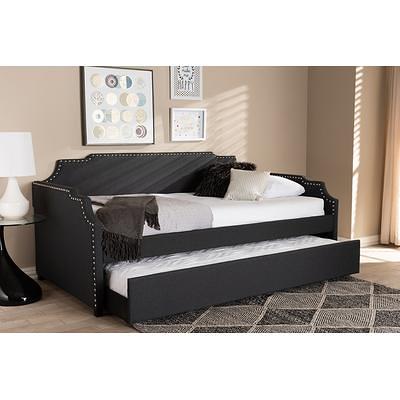 Baxton Studio Ally Modern Charcoal Fabric Twin Size Sofa Daybed w