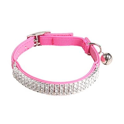  EXPAWLORER Dog Collar Rhinestone Necklace - Cute Sparkling Pet  Collar for Girl Dogs and Cats, Soft Crystal Cat Collar Neck Decoration,  Adjustable for Small Medium Large Breed Sizes, Pink S 