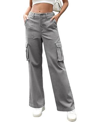 Solid Stacked Women's Work Pants Drawstring Baggy Cargo Pants Women Y2K  Parachute Workout Pants Going Out Casual Elastic Waist Loose Fit Relaxed  Fit
