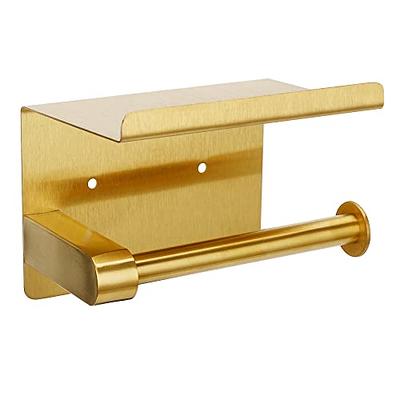 Brushed Gold Stainless Steel Toilet Roll Paper Holder Self Adhesive Stick