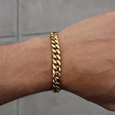Gold link chain bracelet for men, waterproof cable cuban chain, gift for  him, mens jewelry, minimalist jewelry, fathers day, boy, customise :  : Handmade Products