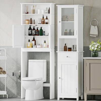 Reettic Tall Over The Toilet Storage with Two Doors, Free Standing