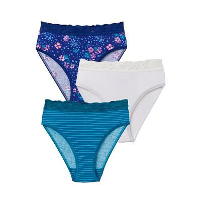 Joyspun Women's Modal and Lace Hi Cut Brief Panties, 3-Pack, Sizes S to 3XL  