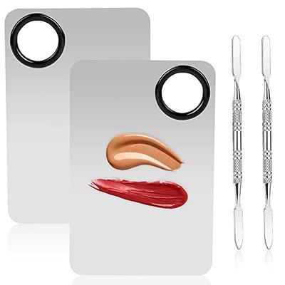4pcs Stainless Steel Makeup Mixing Palette Nail-Art Cosmetic Artist Mixing  Painting Palette with Spatula for
