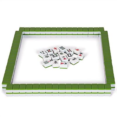 Yellow Mountain Imports White Vinyl Japanese Riichi Mahjong Set With Case