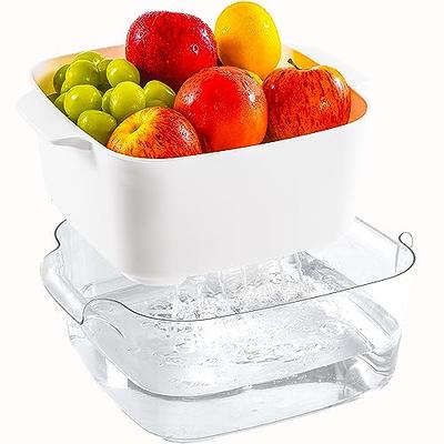 ODOMU 5 PCS Fridge Food Storage Container with Colander, Plastic