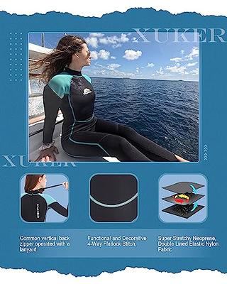 XUKER Wetsuit Women, 2mm Neoprene Long Sleeve Full Body Back Zip