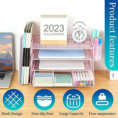 Marbrasse Desk Organizers with File Holder, 5-Tier Paper Letter