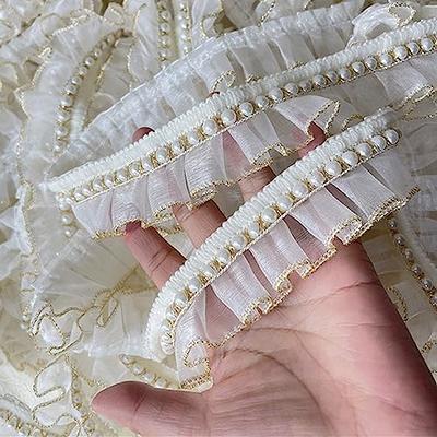 1 Yard Hanging Bead Pearl Tassel Fringe Lace Edge Trim Ribbon Costume Sew  Craft