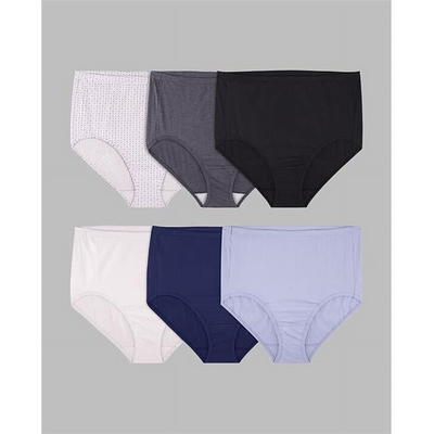 Fit for Me Women's Plus Underwear White Cotton Briefs, 6-Pack 
