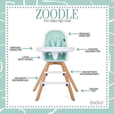 Ingenuity Baby Base 2-in-1 Convertible Feeding High Chair with Self Storing  Tray, Grey