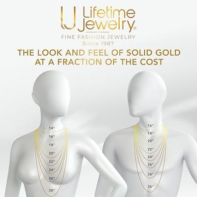 LIFETIME JEWELRY 5mm White Gold Chain for Men & Women 24k Real