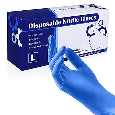 GLOVEWORKS Blue Disposable Nitrile Industrial Gloves, 5 Mil, Latex &  Powder-Free, Food-Safe, Textured, Large, Box of 100 - Yahoo Shopping