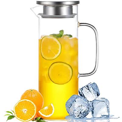 Auxmeware - Heat Resistant Glass Pitcher With Lid And Spout, Glass Iced Tea  Pitchers Beverage Pitchers For Fridge, Glass Water Pitcher And Carafe  1000ml/34oz - Yahoo Shopping