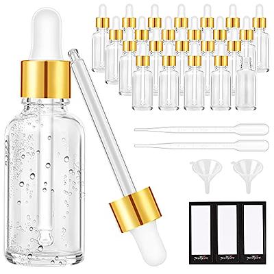 4 Oz Clear Glass Bottle w/ White Matte Gold Glass Dropper