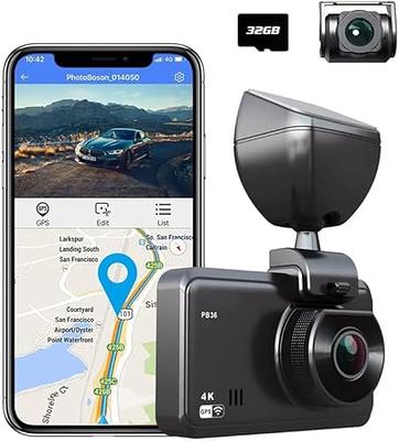 4K Dash Cam Front Built-in WiFi, WANLIPO Dash Camera for Cars with 3 IPS  Screen