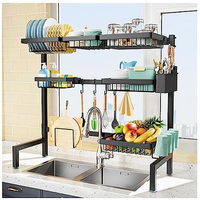 Surlong Expandable Dish Drying Rack Over The Sink Dish Basket