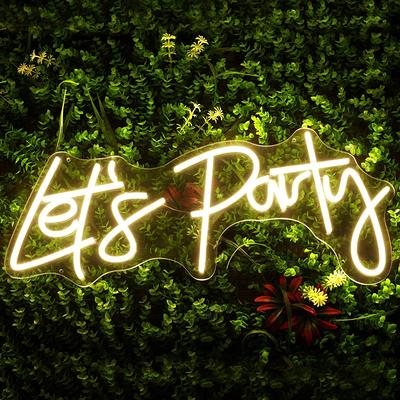 Let's Party Neon Signs For Wall Decor, Lights Bedroom, Waterproof Led  Wedding Store Bar Café - Yahoo Shopping