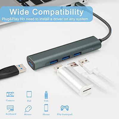 USB 3.0 Hub for Laptop, VIENON 4-Port Portable USB Hub USB Splitter USB  Expander for for MacBook, Mac Pro, iMac, Surface Pro,XPS, PS5, PC, Flash