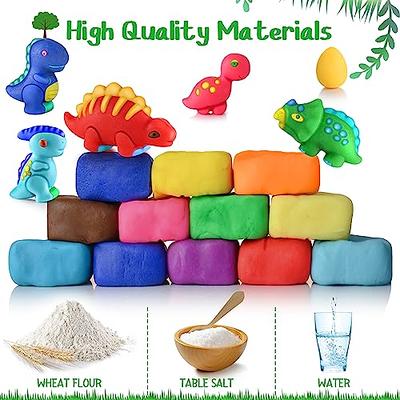 COVTOY Dinosaur Playdough Tool Kit for Toddlers 3 4 5 Year Old Boys Girls,  Art & Craft Kit DIY Toy Set Make Your Own Play Dough, Dinosaur Toys for