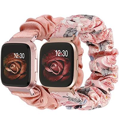 TOYOUTHS 2 Packs Scrunchie Bands Fitbit Versa 3/Sense Stretchy