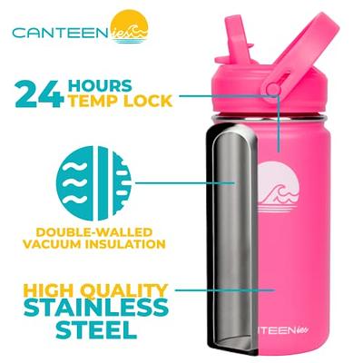 Oldley Insulated Kids Water Bottle With Straw/Chug 2 Lids Stainless Steel  Water Bottles Double Wall Vacuum BPA Free Leak-Proof Gift For Girls