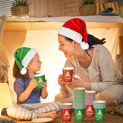 Christmas Plastic Cups 50 Pack Disposable 12 oz Bulk Humorous & Santa Cups - Christmas Disposable Plastic Cups for Party, Xmas Party Supplies by 4EU