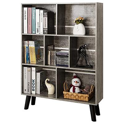 HOOBRO 3 Tier Bookshelf, Narrow Bookshelf, Record Storage Rack with Side  Fence, Wooden Free-Standing Shelf Units, Narrow Display Shelf for Living