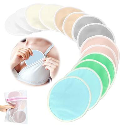  Bamboo Viscose Nursing Pads - 14 Washable Organic Breastfeeding  Pads, Wash Bag, Reusable Breast Pads for Breastfeeding, Nipple Pads for  Breastfeeding, Breastfeeding Essentials (Soft White, L 4.8) : Baby