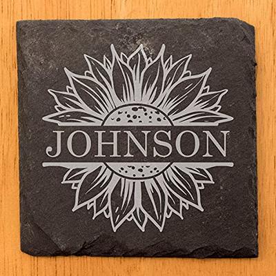 Personalized Monogram Coasters, Natural Slate Stone Coaster Set, Birthday,  Wedding Or Anniversary Gift, Customized Rustic Coasters, Drink Coasters -  Square Slate - set of 4 - Yahoo Shopping