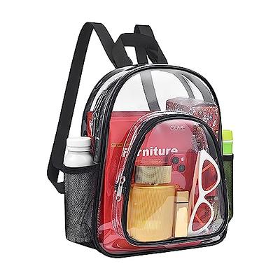 Vorspack Clear Mini Backpack - Stadium Approved 12x12x6 Small Clear  Backpack for Women Stadium Backpack with 2 Water Holders Heavy Duty for  Concert