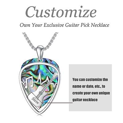 Custom Guitar Pick Holder Necklace Sterling Silver Soundwave Guitar Pick  Pendant Holder Personailed Guitar with Music Note Pendant Jewelry Musicians  Gift for Guitar Lovers Music Lovers Men Women - Yahoo Shopping