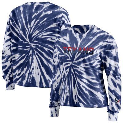 New Era Women's Navy Houston Astros Tie-Dye Cropped Long Sleeve T