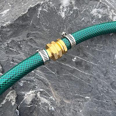 Biswing Garden Hose Repair Connector with Stainless Steel Clamps