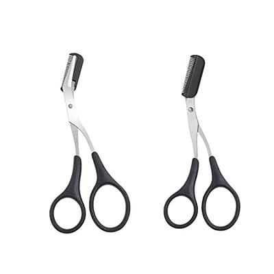 Eyebrow Trimmer Scissors & Comb Set For Makeup Removal And Hair