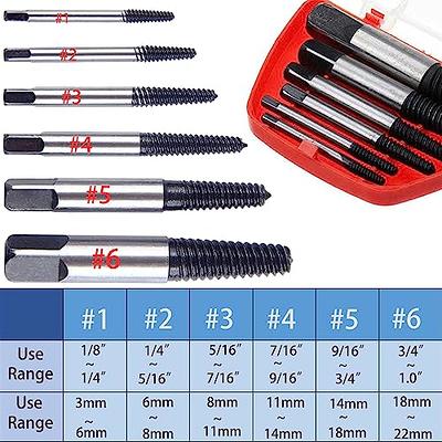 6Pcs Broken Screw Extractors Set Stripped Damaged Screw Remover Tool 