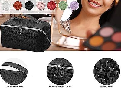 Large Capacity Travel Cosmetic Bag, Travel Makeup Bag, Opens Flat