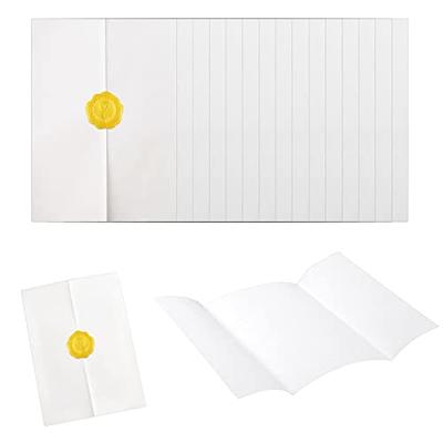 Pre-Folded Vellum Jackets Set Translucent Vellum Paper for 5 x 7''  Invitations Wedding Invitation Wraps Adhesive Wax Seal Stickers Envelope  Seals for Birthday Wedding Baby Shower (100 pcs)