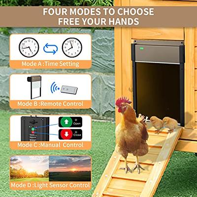 Automatic Chicken Coop Door Solar Powered Chicken Coop Door Opener with  Timer & Light Sensor Multi-Modes Poultry Opener